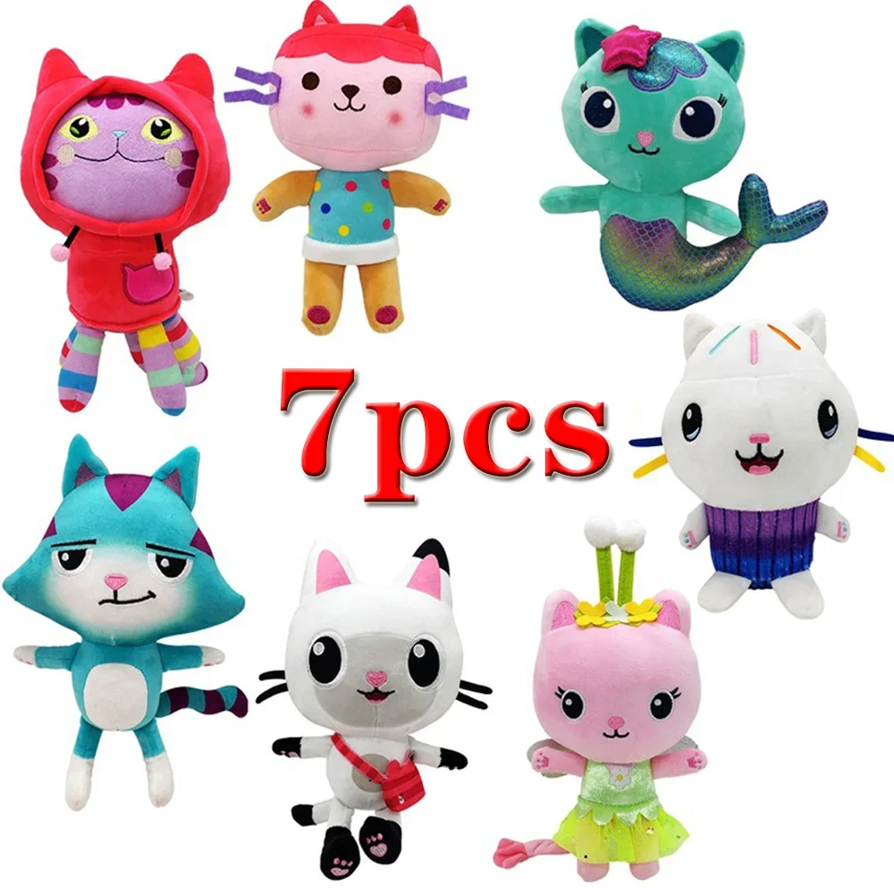 Casa de muñecas Gabby de juguete de peluche Mercat, animales de peluche de dibujos animados, coche de gato sonriente, abrazo de gato, muñecas de niña Gaby, regalos de cumpleaños para niños
