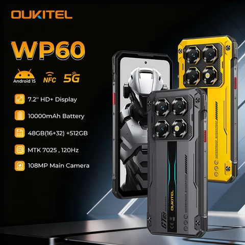 OUKITEL WP60 5G NFC Smartphone 10000mAh 48GB(16+32) +512GB, MTK