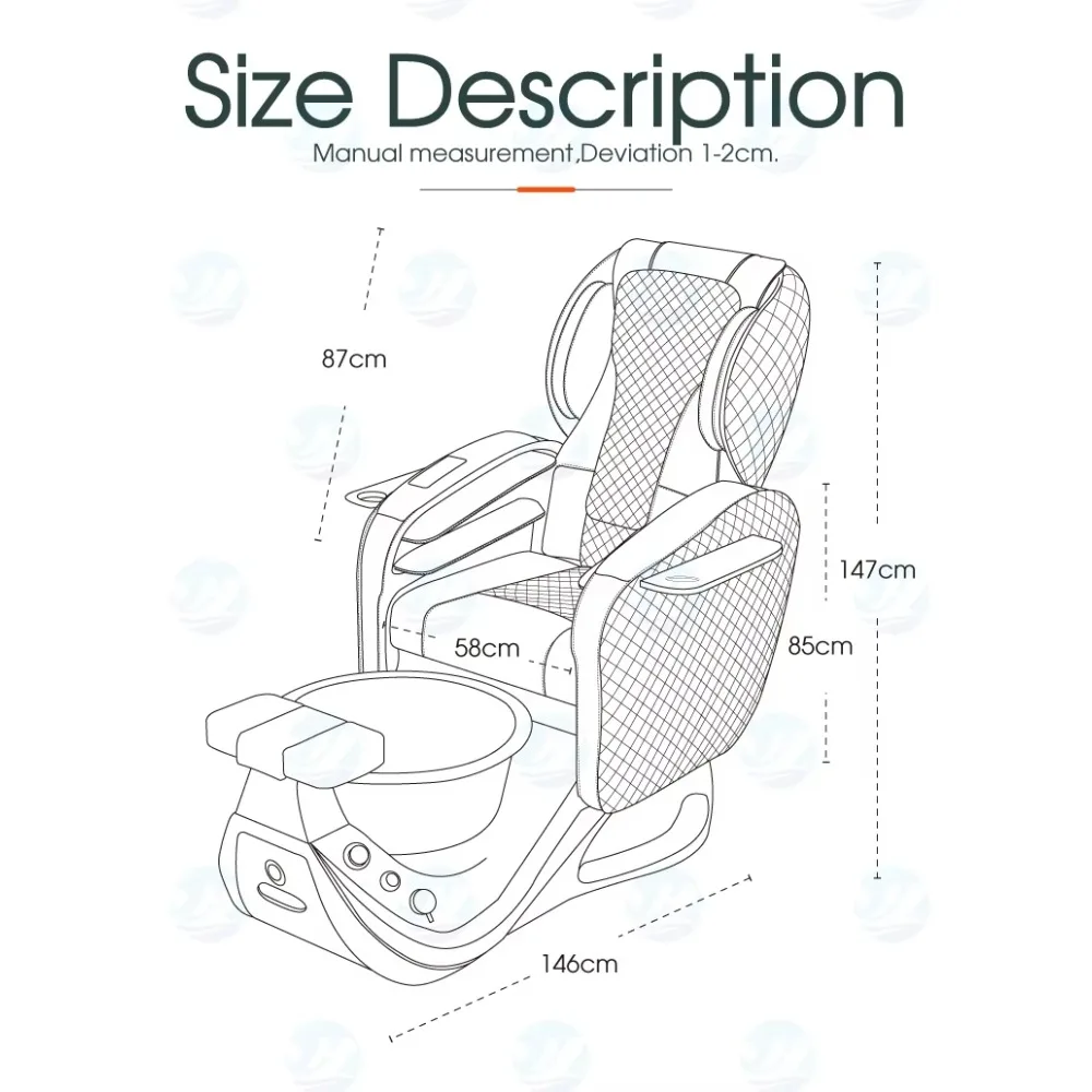 التصميم الحديث الفاخر التدليك الكهربائي التلقائي تداول المياه كرسي باديكير مقلوب الظهر تدليك كامل لمتجر الأظافر