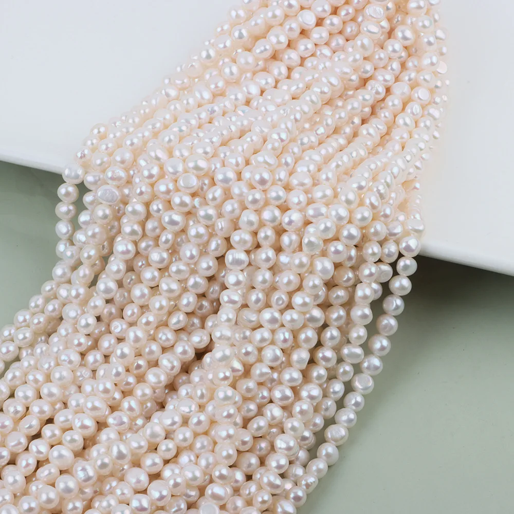 

Natural Freshwater Pearl 5-6mm Strong Light Good Quality Baroque Small Two-sided Light Bracelet Necklace DIY Work in Progress