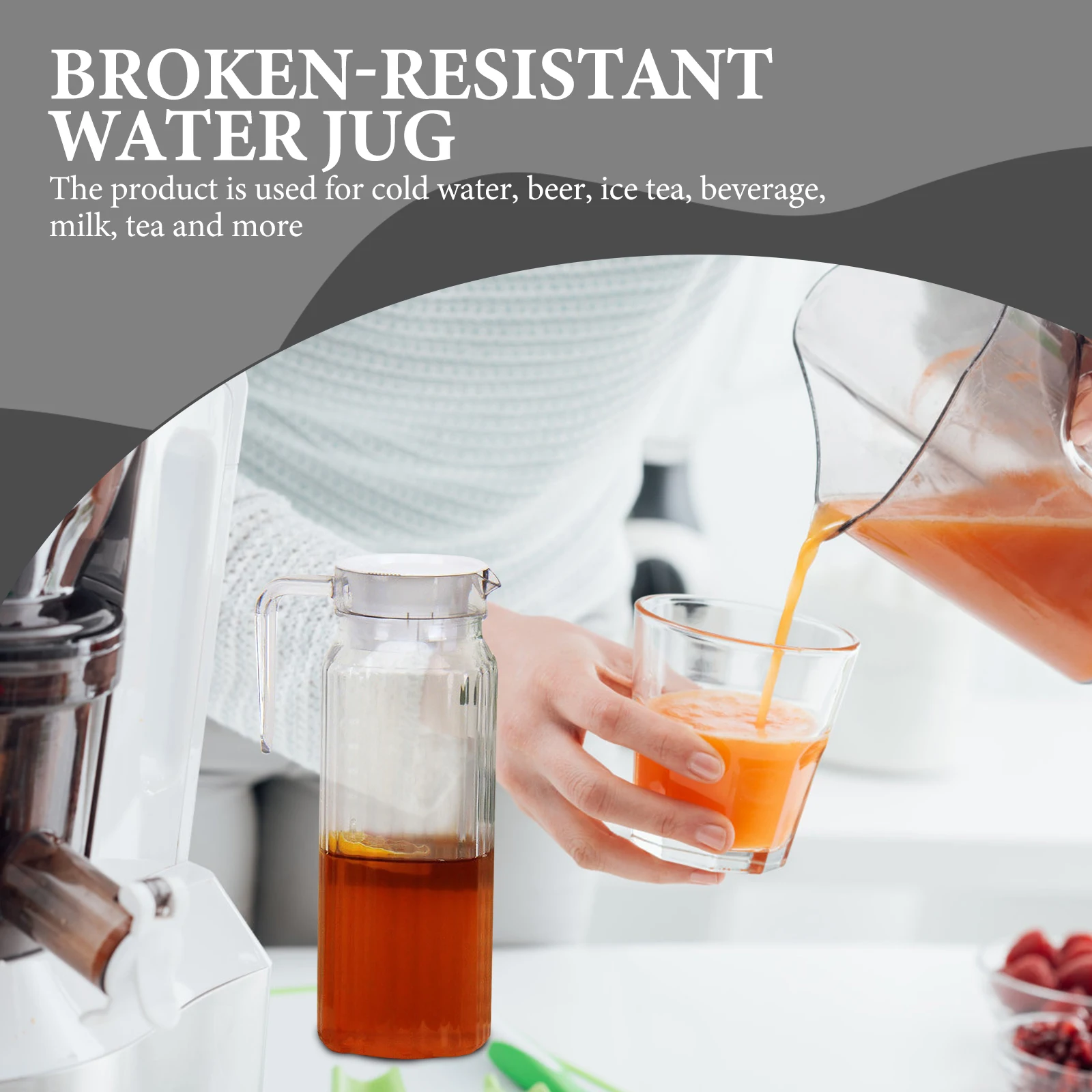 

1pcs Fruit Juice Pot Transparent Cold Water Jug Thickened Drink Pitcher Large Capacity Beverage Serving Bottle For Tea Beer