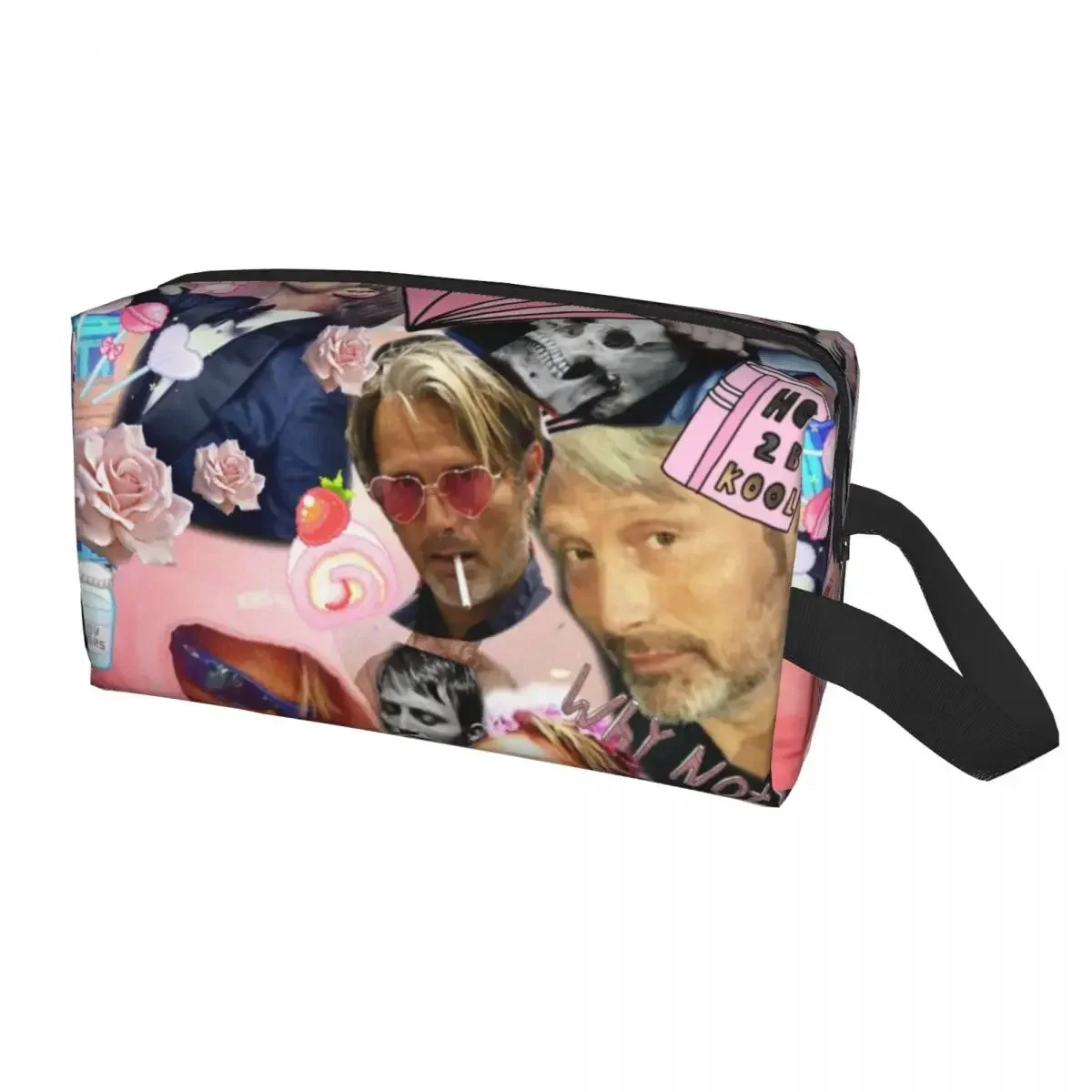 Custom Hannibal Travel Cosmetic Bag Women Mads Mikkelsen Hannibal Face Makeup Toiletry Organizer Lady Beauty Storage Dopp Kit