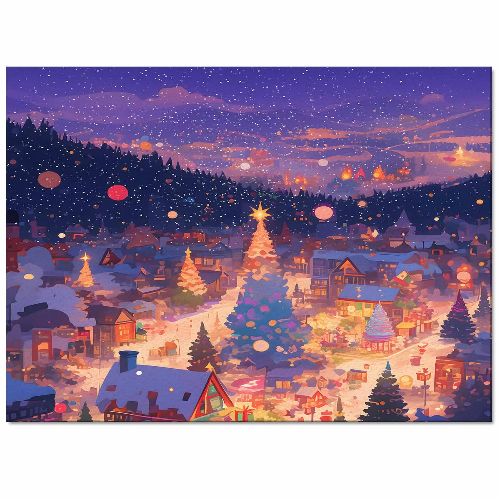 Christmas Tree Street View Bedroom Decor Washable Carpet Modern Style Carpets for Living Room Fluffy Soft Bedside Rug Home