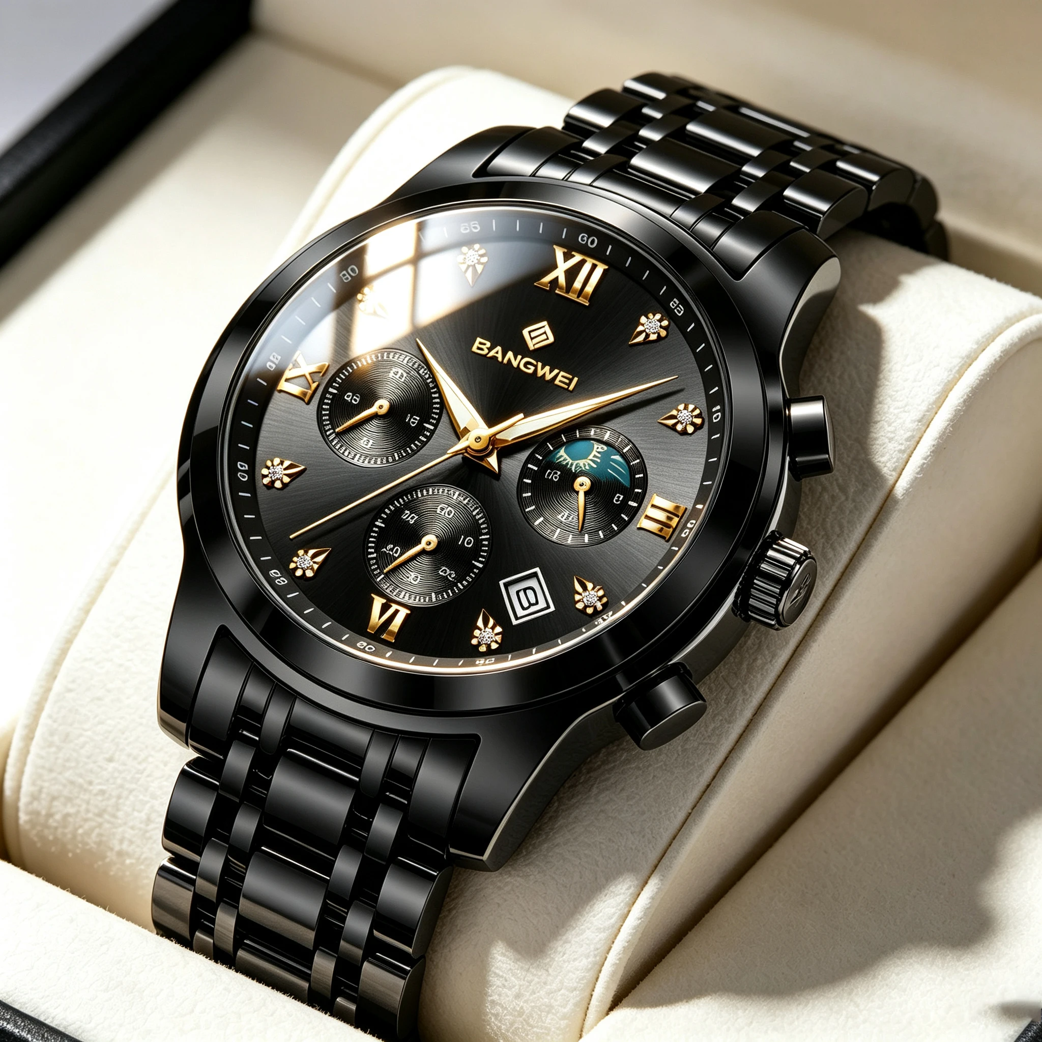 Neue Herrenuhren LIGE Top-Luxus Chronograph Wasserdichte Quarzuhr für Männer Mondphase Leuchtende Herren-Armbanduhren Relojes Hombre