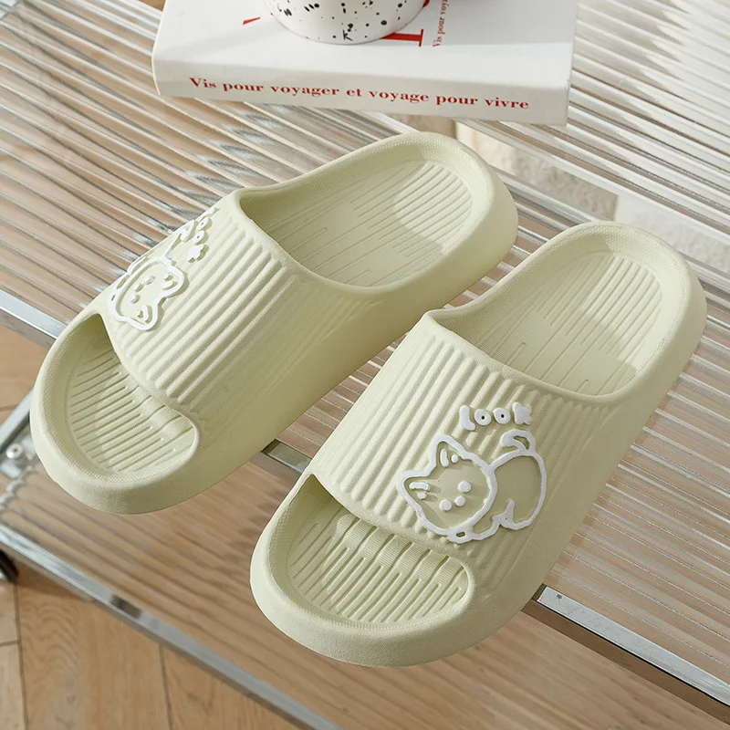 Women Summer Cute Cartoon Cat Platform Slides Thick Sole Quick Dry Non Slip Bath Slippers Indoor Outdoor Beach Sandal Footwear image 6