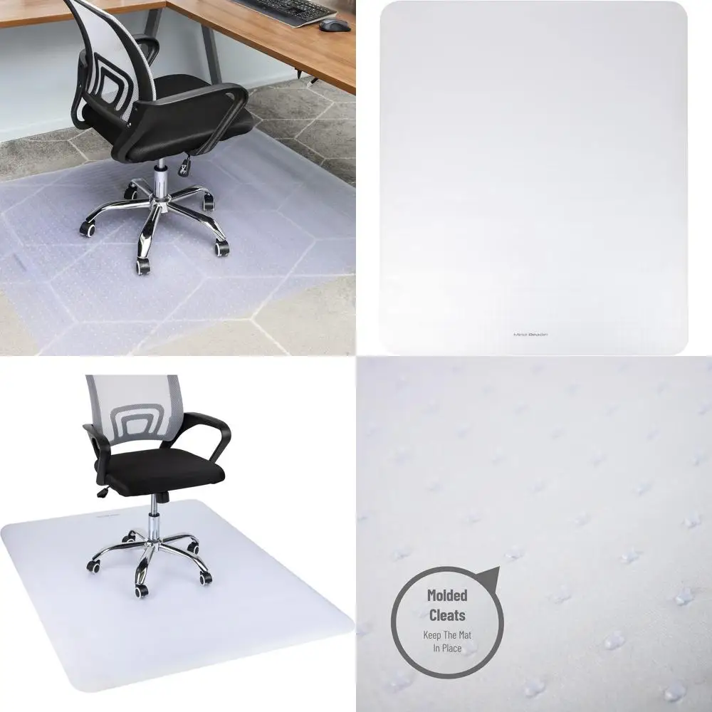 

Clear PVC Chair Mat for Carpet, 46.25 L x 60 W, Under Desk Protector, Non-Slip, Rolling Surface
