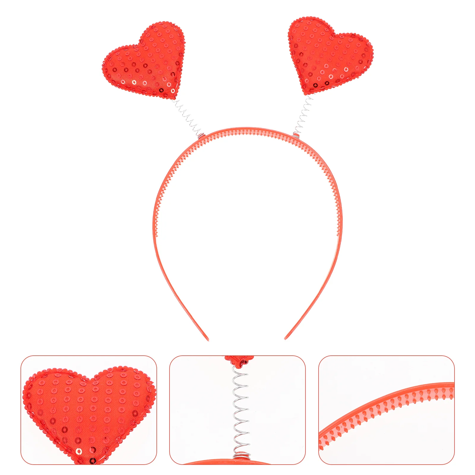 

4 Pcs Valentine's Day Headband Party Hair Accessory Decor Bands Flash Female Cloth Love Heart Headpiece Miss