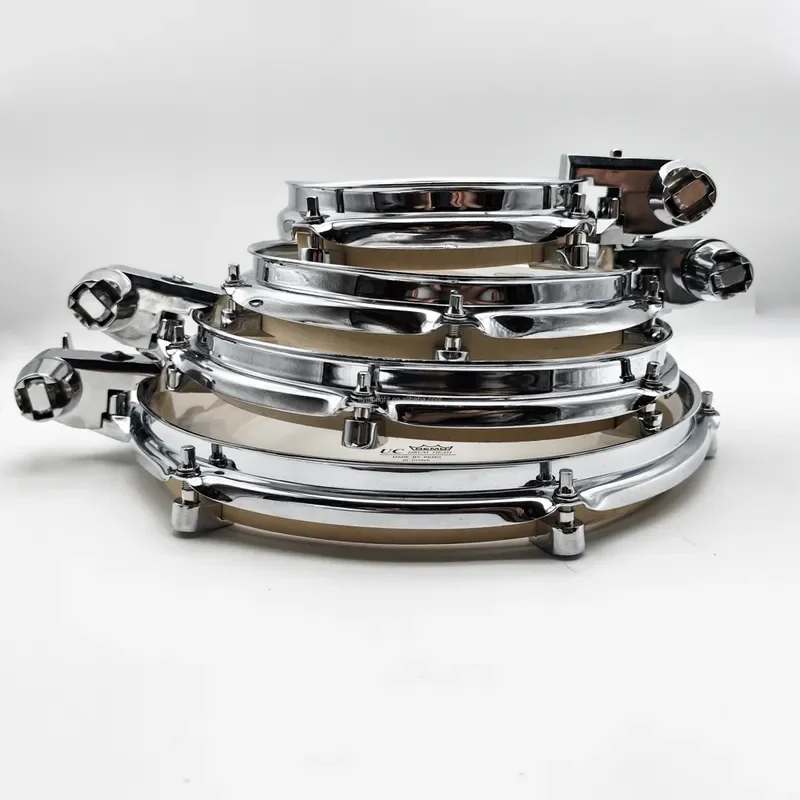 Adjustable Foldable Practice Drum Pad Set 6-16 Inch Maple Snare Tom Bass Kick Percussion Silent Training Kit for Home Studio