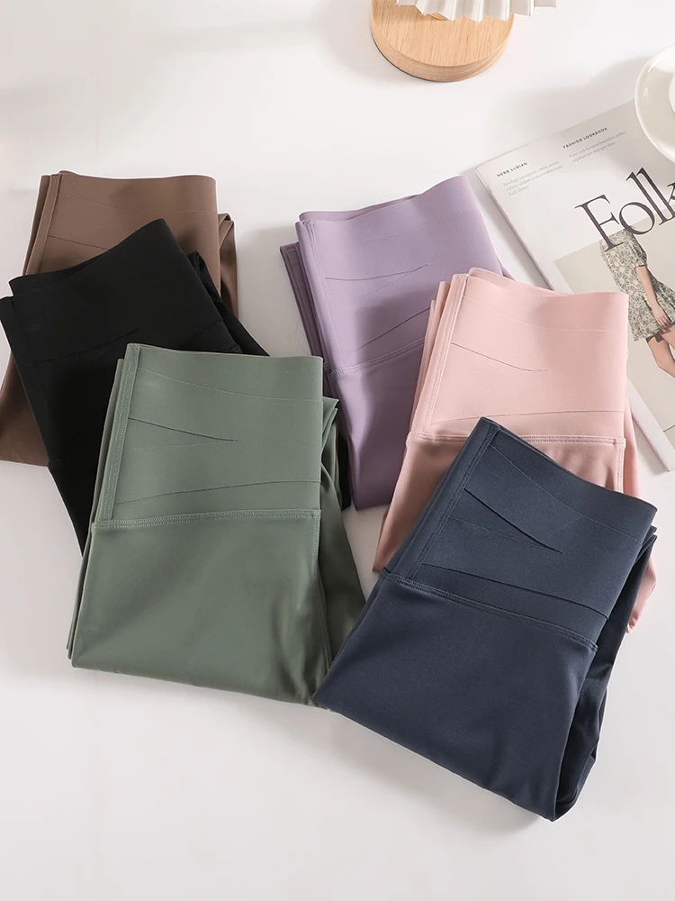 ارتفاع الخصر اليوغا السراويل امرأة ضيقة تناسب مطاطا ارتداء في الهواء الطلق التخسيس تابوت الجلد السراويل الطويلة السراويل Fitn النايلون دنة