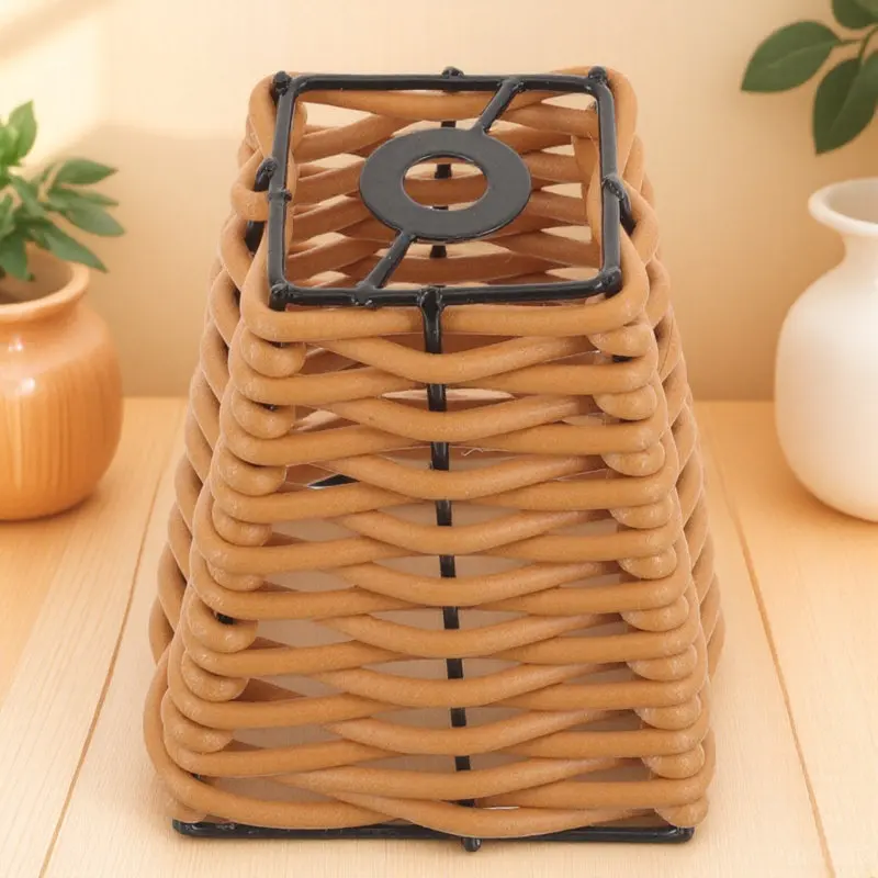 

Woven Rattan Lamp Shade Decorative Pendant Light Cover Rustic Elegant Design Ceiling Lamp Protector for Restaurant Hotel Lounge