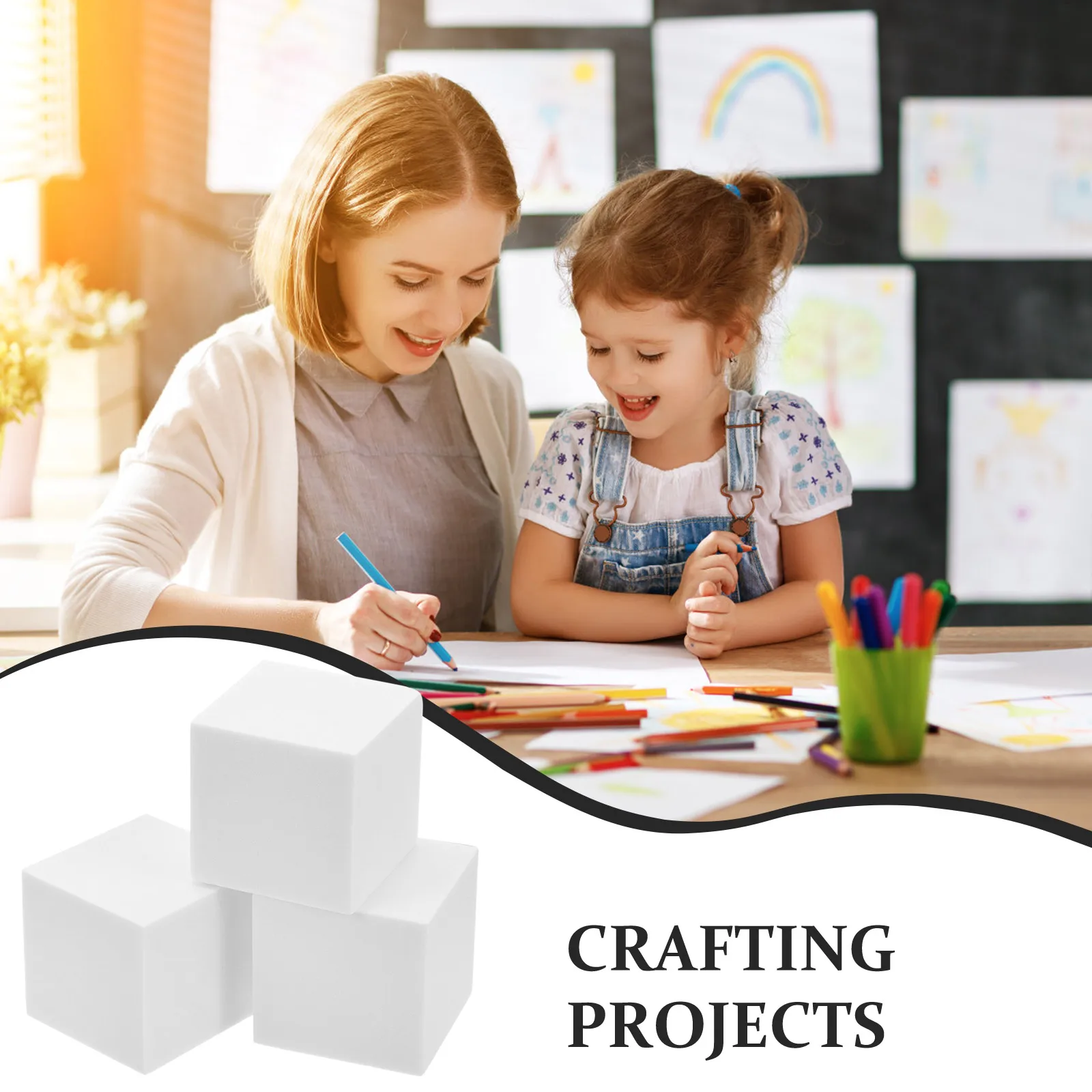 Lot De 4 Gros Cubes En Mousse Effaçables 6 Cm – DIY, éducatifs Et Super Pratiques Pour Les Petits !