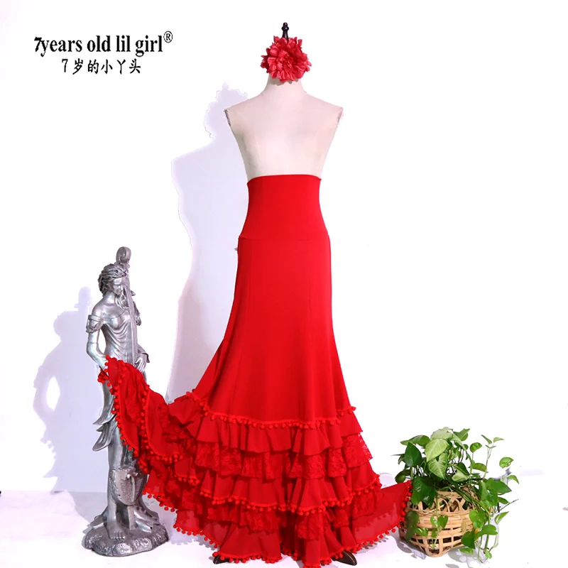 Spanish Flamenco Dress Lace Double layer Style Original Training Dress GZ15