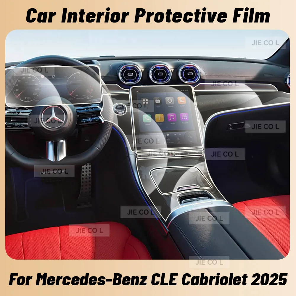 

For Mercedes Benz CLE Cabriolet 2025 Anti-scratch Car Interior Center Console Media Dashboard Navigation TPU Protector Film