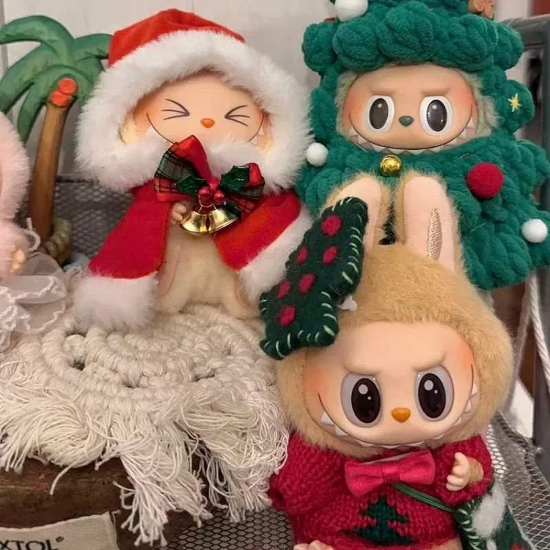 Boîte aveugle de vêtements Labubu mignons, accessoires de poupée en peluche universels assis sur pied, vêtements de styliste Labubu, ensemble de costumes de citrouille