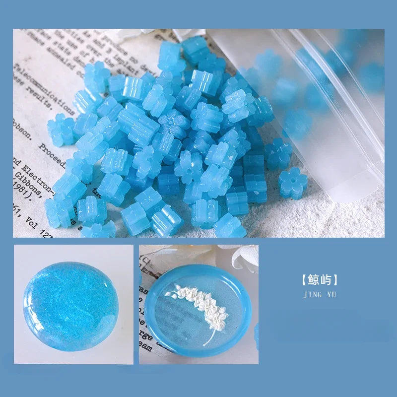 60 stks Semi Transparante Jade Kleur Lakzegel Stempel Deeltjes Sakura Vorm Wax Materiaal DIY Handboek Wenskaart Afdichting Tool