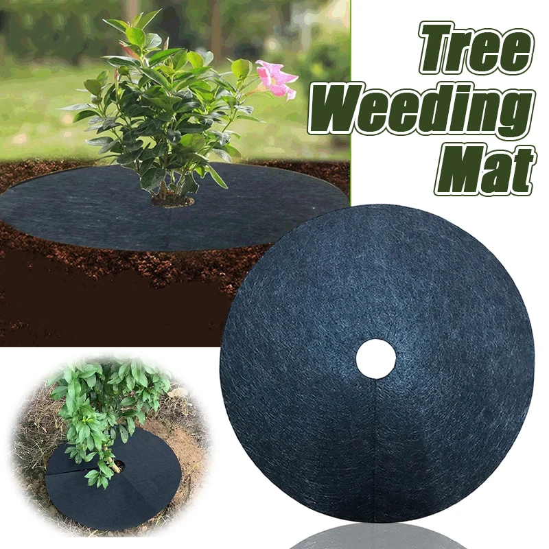 

Non-Woven Tree Protection Weed Mats Ecological Control Cloth Mulch Ring Round Weed Barrier Plant Cover for Indoor Outdoor Garden