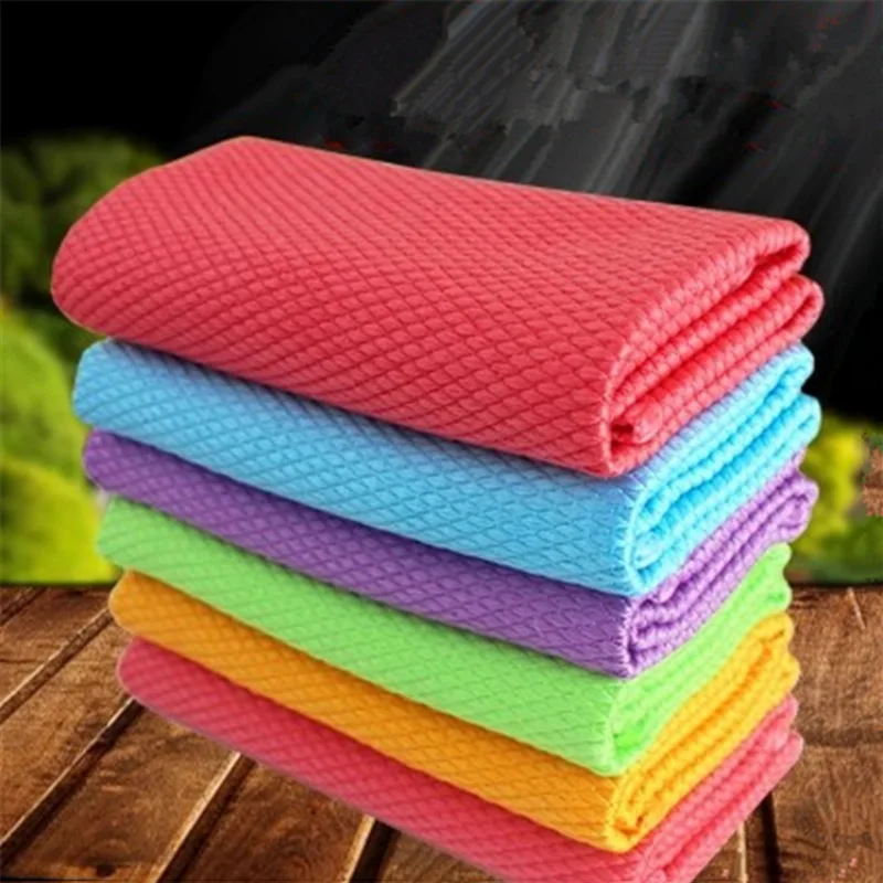 

30x40cm Microfiber Cleaning Towel Car Household Kitchen Office Universal Clean Towels Water Absorption Cloth Washing Rags