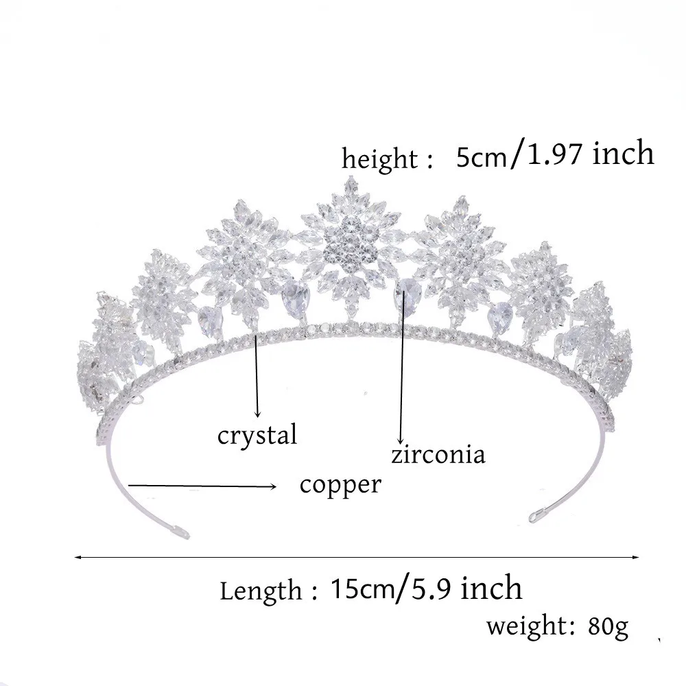 Luxus Tiaras Kronen Für Braut Hochzeit Kopfschmuck CZ Zirkonia Königin Kronen Braut Kopfschmuck Frauen Diadem Party Prom Haar Schmuck