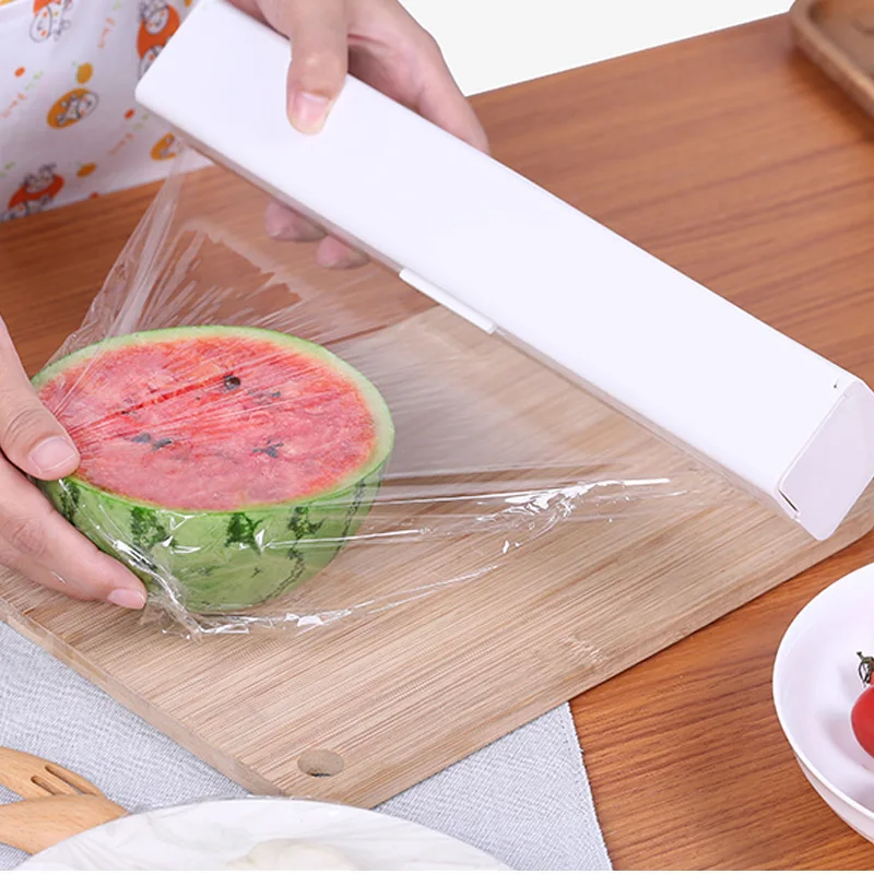 Kitchen Cling Film Cutting Box Food Wrap Cutter Dispenser Foil Cling Film Plastic Cutter Film Storage Holder Kitchen Accessories