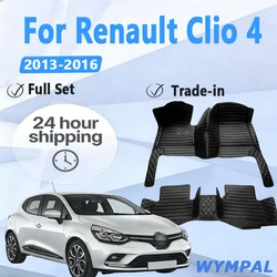 Custom Auto Luxury Leather Car Floor Mat For Renault Clio 4 2013 2014 2015 2016 Car Mat Full Set Women Waterproof Accessories