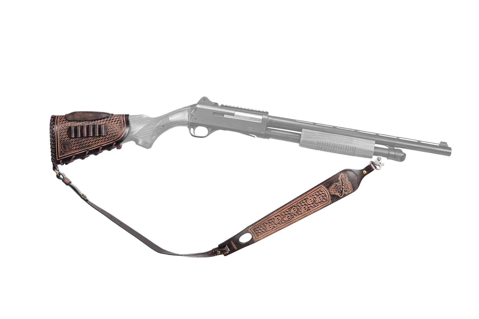 Tourbon Vintage Leder Gewehrriemen, Rutschfester Gewehr-Schultergurt, Verstellbare Länge 105cm, Fingerstütze, Jagdzubehör – Detail 26