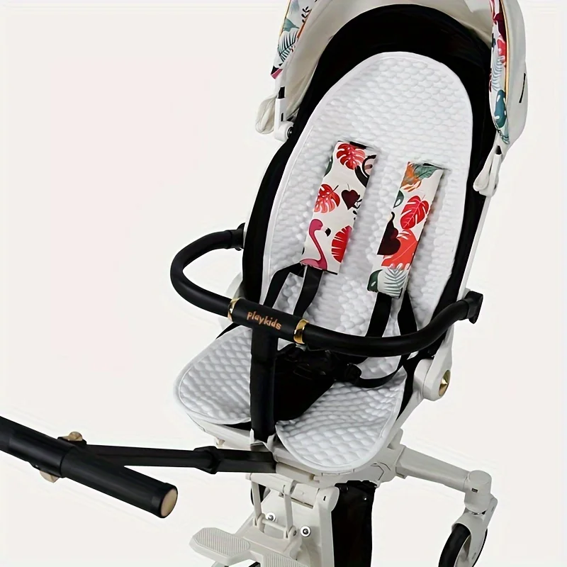 Baby stroller seat cushion, double-sided stroller cool mat, universal for summer, white ice silk cool bean, 27.59in*12.99in