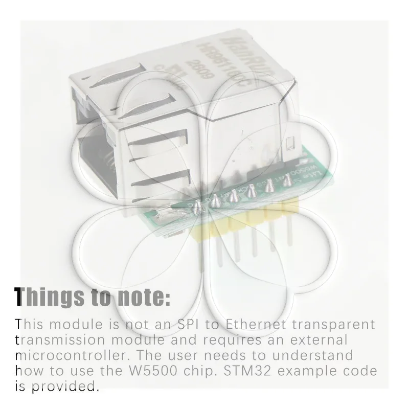 USR-ES1 W5500 Chip SPI to Ethernet Converter High Reliability Smart LAN Adapter for Embedded System Development
