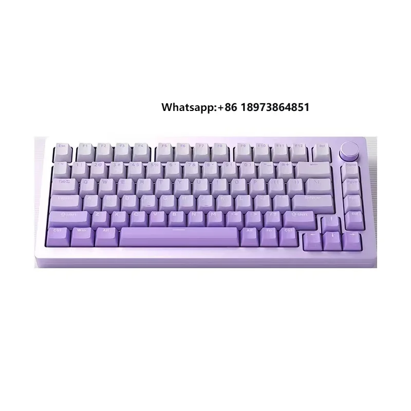 

PBT Gradient Keycap Three-mode Metal Mechanical Keyboard Full-key Hot-swappable RGB Gradient Game Mechanical Keyboard
