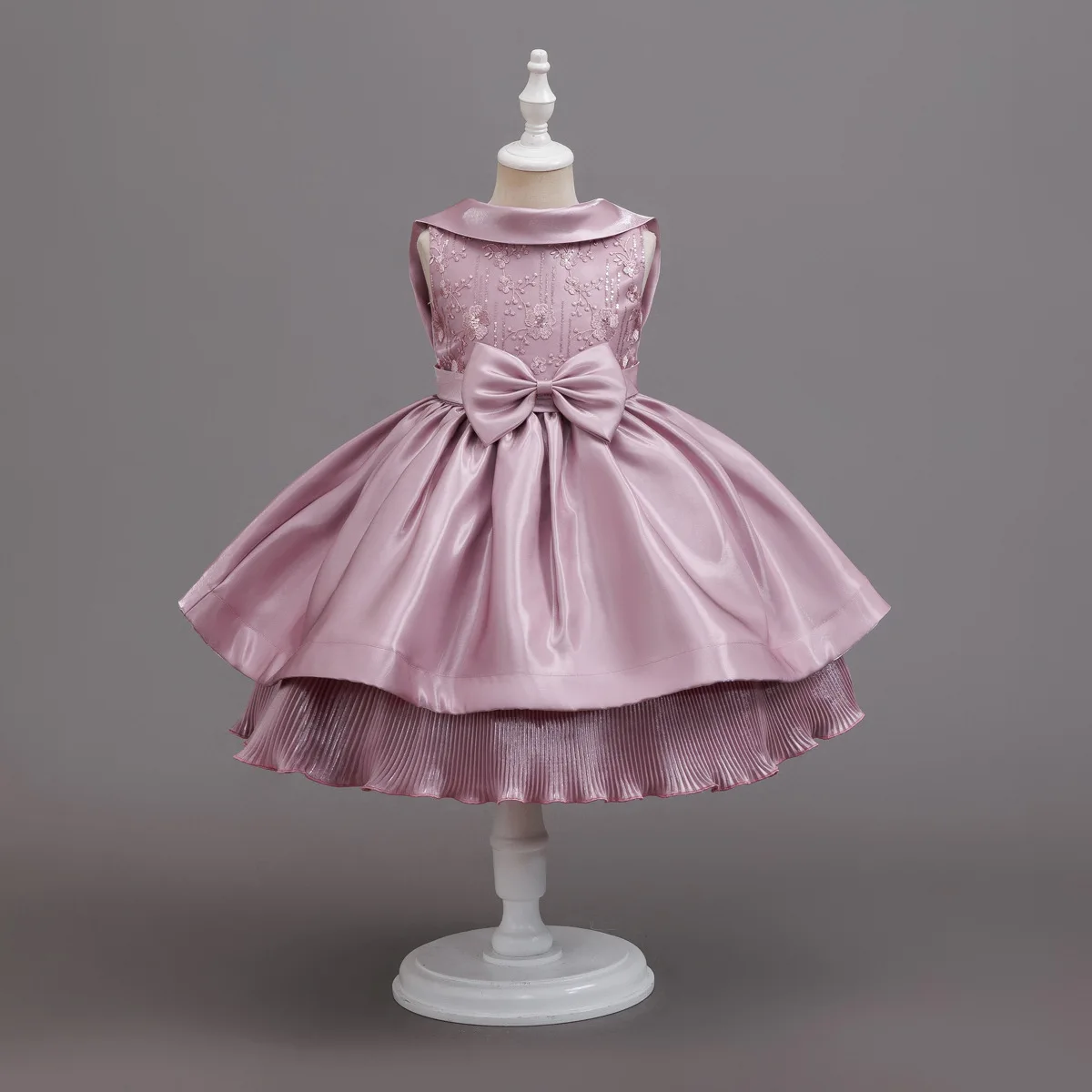 

HETISO Elegant Girls Dress Appliques Flower Children's Party Ball Gown Kids Wedding Princess Birthday Costume 2-10 Years