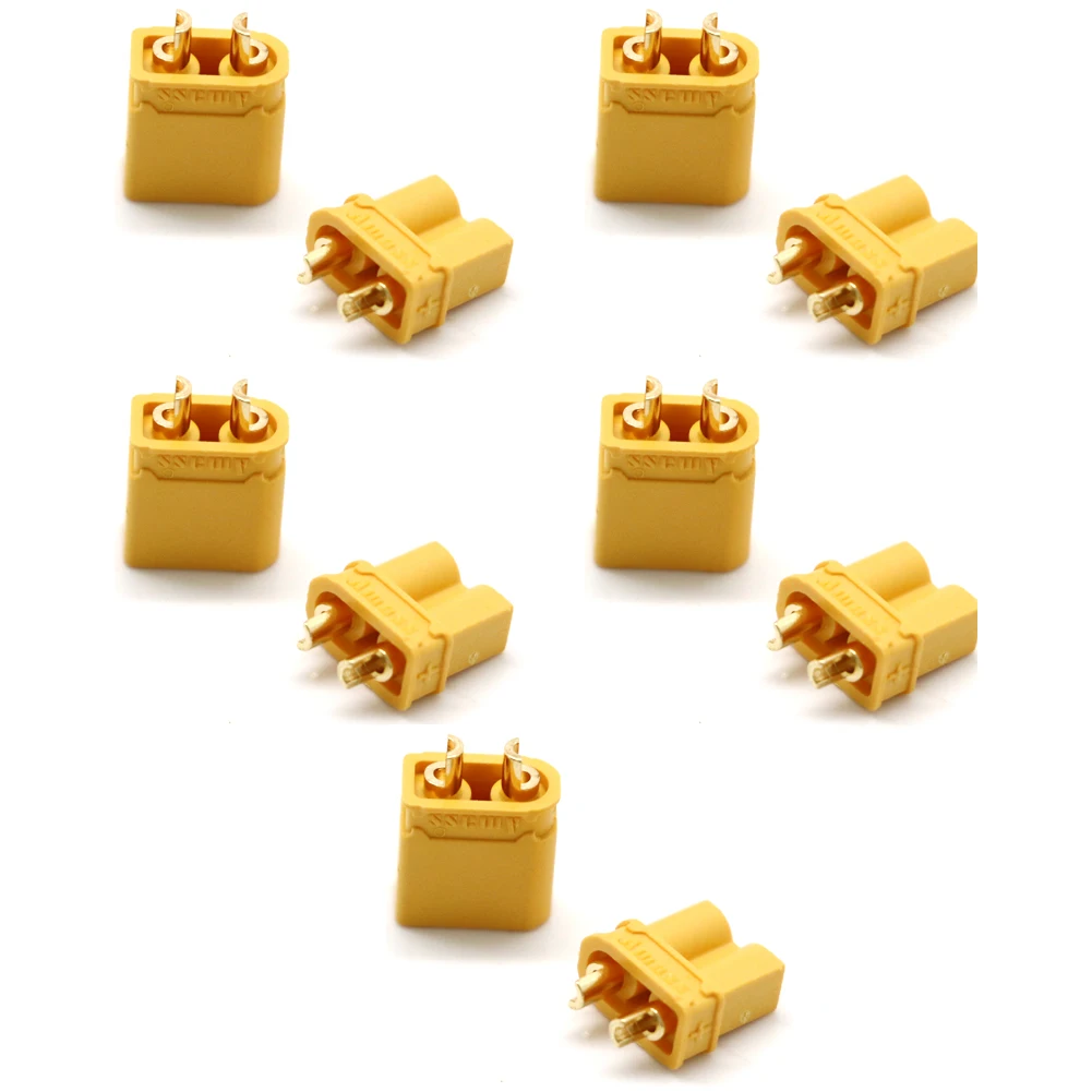 100pcs/lot XT30U XT 30U 2mm Antiskid Plug Connector Male+Female 2mm Golden Connector / Plug Upgrade XT30U ( 50 Pair )