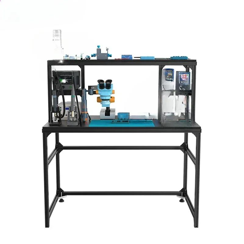 

Black aluminum alloy modular maintenance workbench