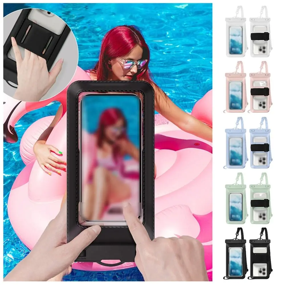 Touchable Screen Mobile Phone Waterproof Bag IPX8 Waterproof Transparent Swimming Waterproof Bag PVC with Arm Band