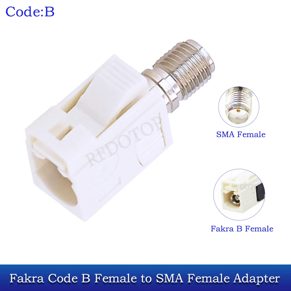 1Pcs SMA Female Jack to White Fakra Female B Jack Adapter 50 Ohm Fakra to SMA RF Coaxial Connector
