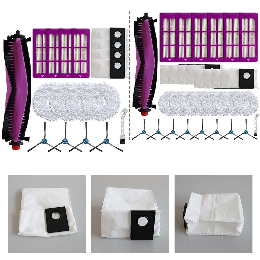 Sweeping Solution Bundle Featuring Main Side Brushes Filters Mop Cloths & Dust Bags Compatible With For Eureka J15 Pro/Ultra