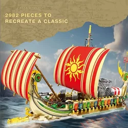2896pcs Kids Building Blocks Toys for Greek Warship for Giant War Warship Model Bricks Desktop Decoration Toy Gifts Collection