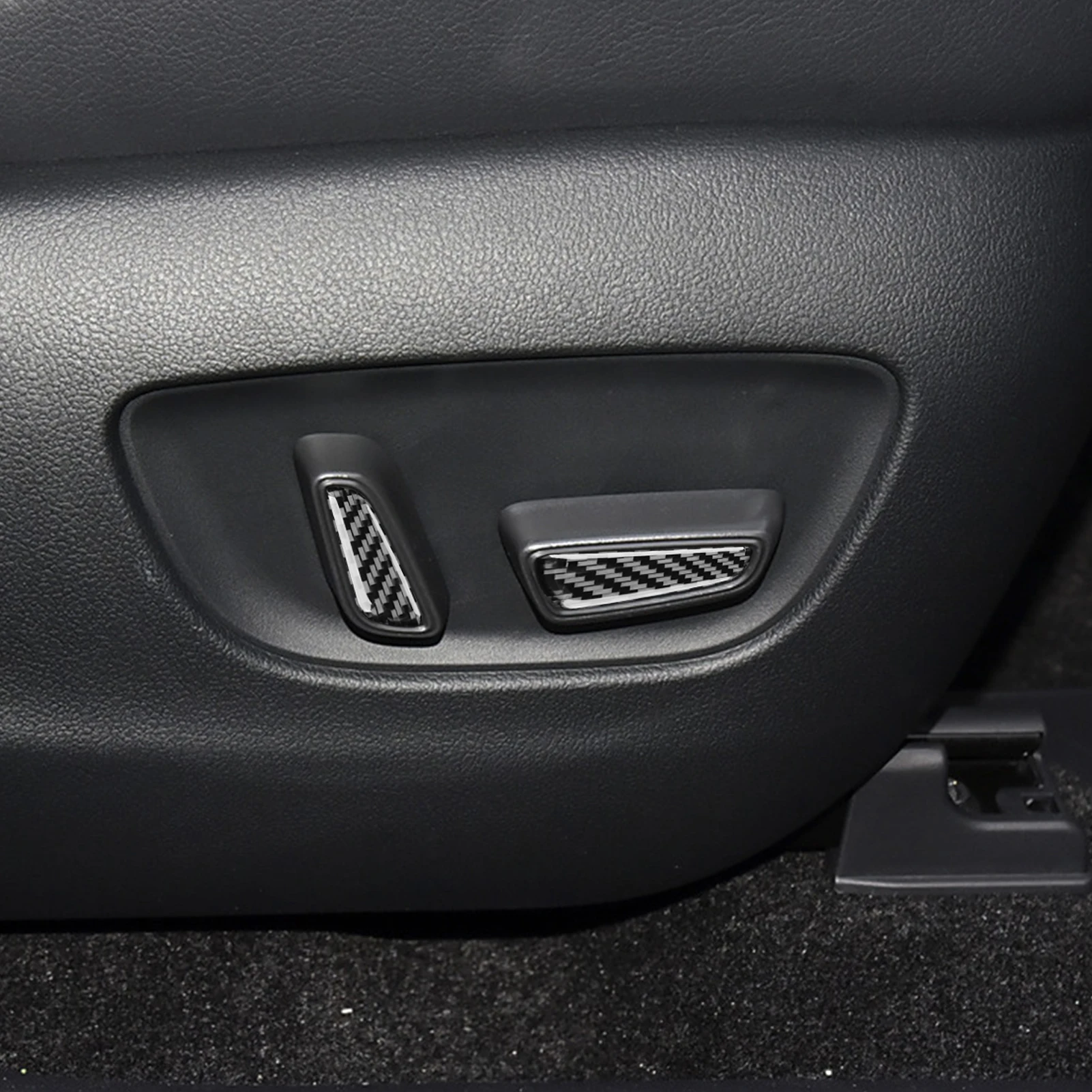 ألياف الكربون الحقيقية اكسسوارات السيارات مقعد تعديل زر الكسوة غطاء ناعم ملصق لتويوتا RAV4 XA50 2020 2021 2022 2023 2024