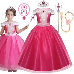 Halloween Fancy Princess Dress Sleeping Beauty Clothing Girls Fairy Tale Aurora Party Vestidos Carnival Children Costume Cosplay