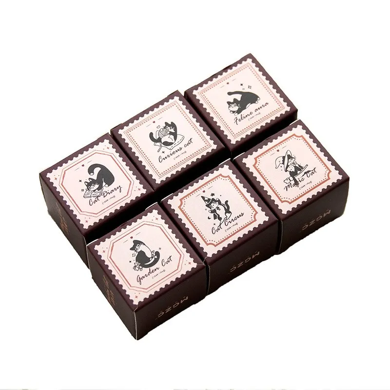 Kawaii Wood Rubber Stamps Cat Design Wooden Stamps For DIY Crafting Scrapbook Painting Letters Diary Card Making