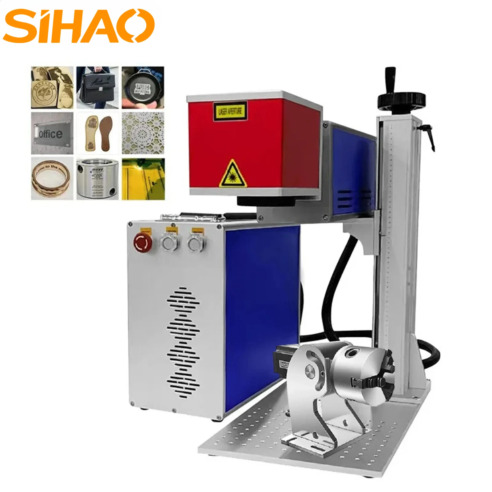 

SIHAO 30W40W CO2 laser marking machine 210x210mm engraving range professional tool metal laser engraving with rotating worktable