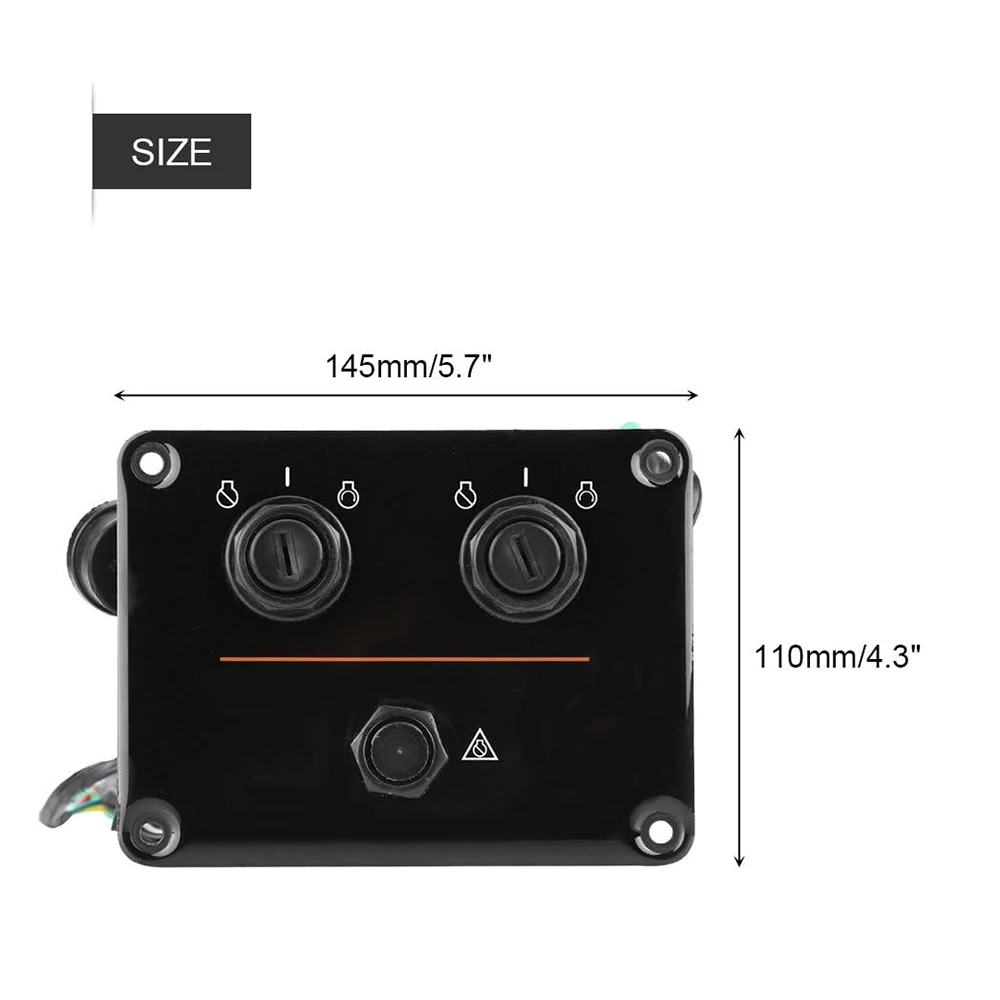 Dual Key Switch Panel Dual Engine Key Switch Assembly for Outboard Engines 6K1-82570-08-00