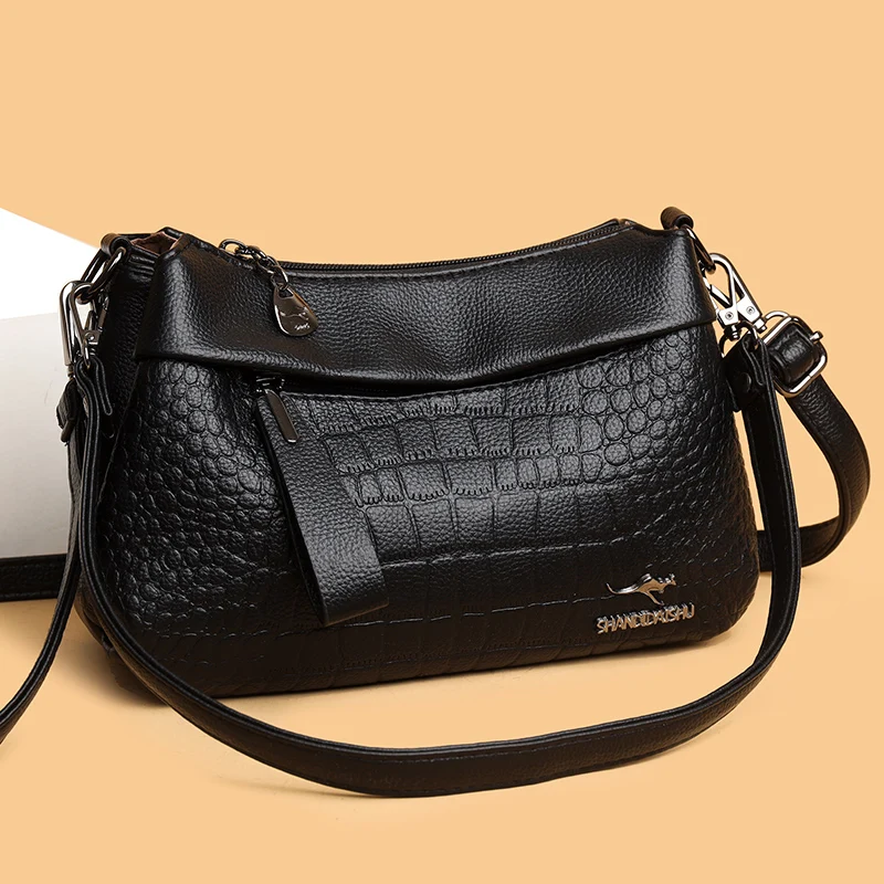 

Женские сумки через плечо из мягкой искусственной кожи в стиле ретро, 2025 г., женская сумка через плечо с несколькими карманами, кошельки и сумки, дизайнерская сумка-мессенджер