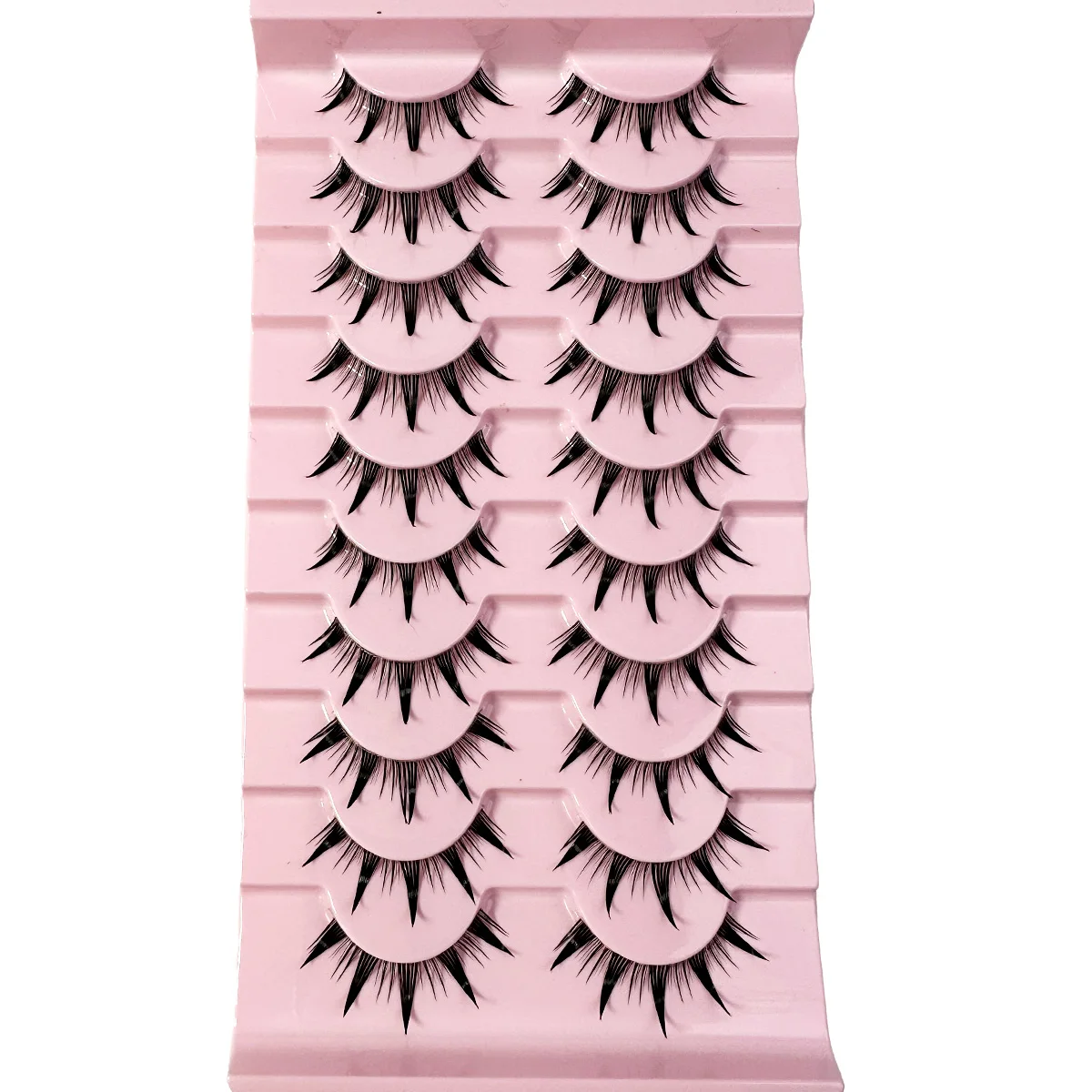 5/7/14 Paar Manga-Wimpern mit durchsichtigem Band, japanische Anime-Cosplay-Wimpern, stachelige Wet-Look-Wimpern, asiatische falsche Wimpern-Cluster
