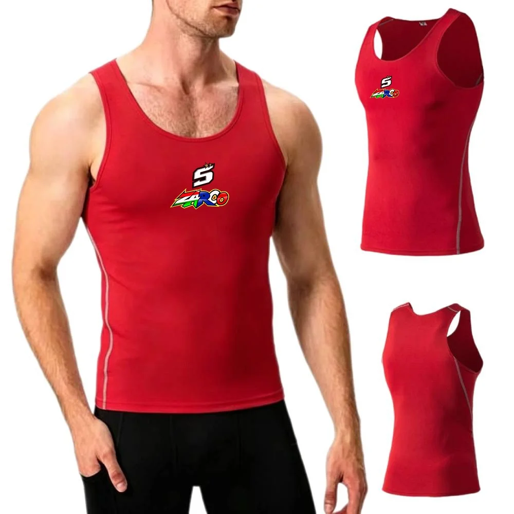 Men's Vest Gym Undershirt Tee Muscle Fit Tank Top Sports Compression Sleeveless Tshirt Fitness Jersey Johann Zarco 5