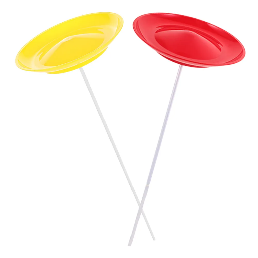 2Sets Circus Juggling Plates Performance Spinning Balanced Design Stage Show Professional Rods Skill Training Props