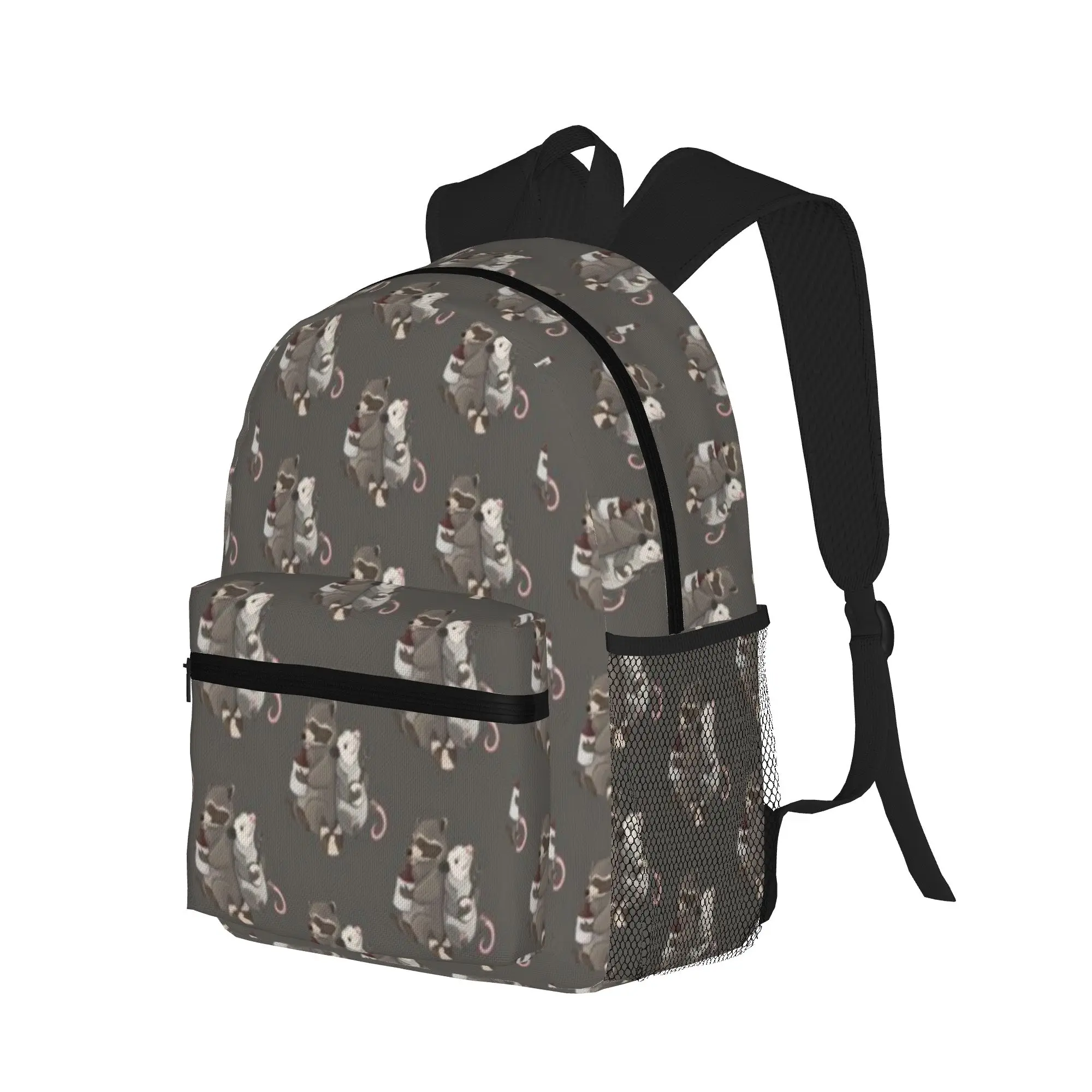 Opossum and a Racoon playing instruments  Casual Backpack for Students and Adults Bags for women