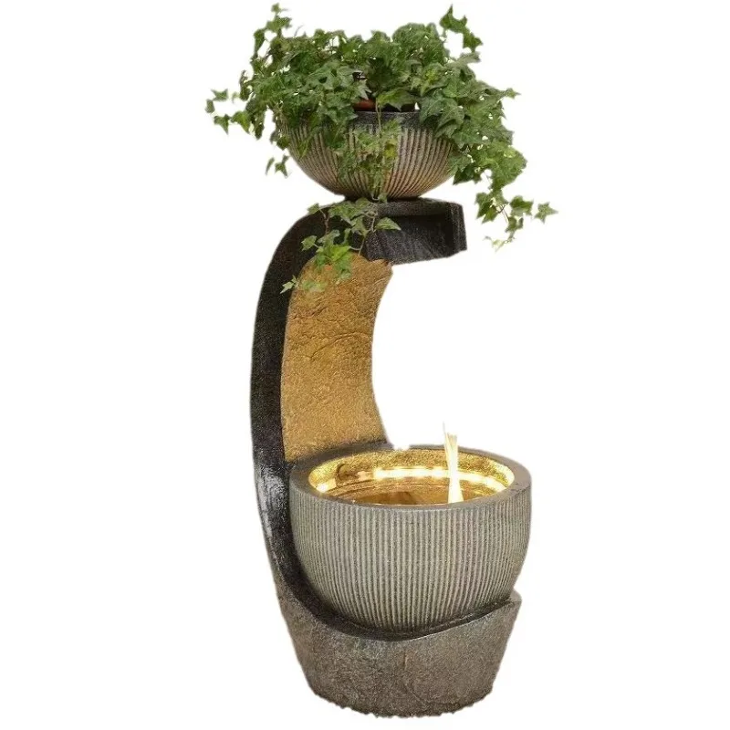 

Light luxury water fountain, modern living room circulation water feature decoration, entrance lucky floor humidifier ornament