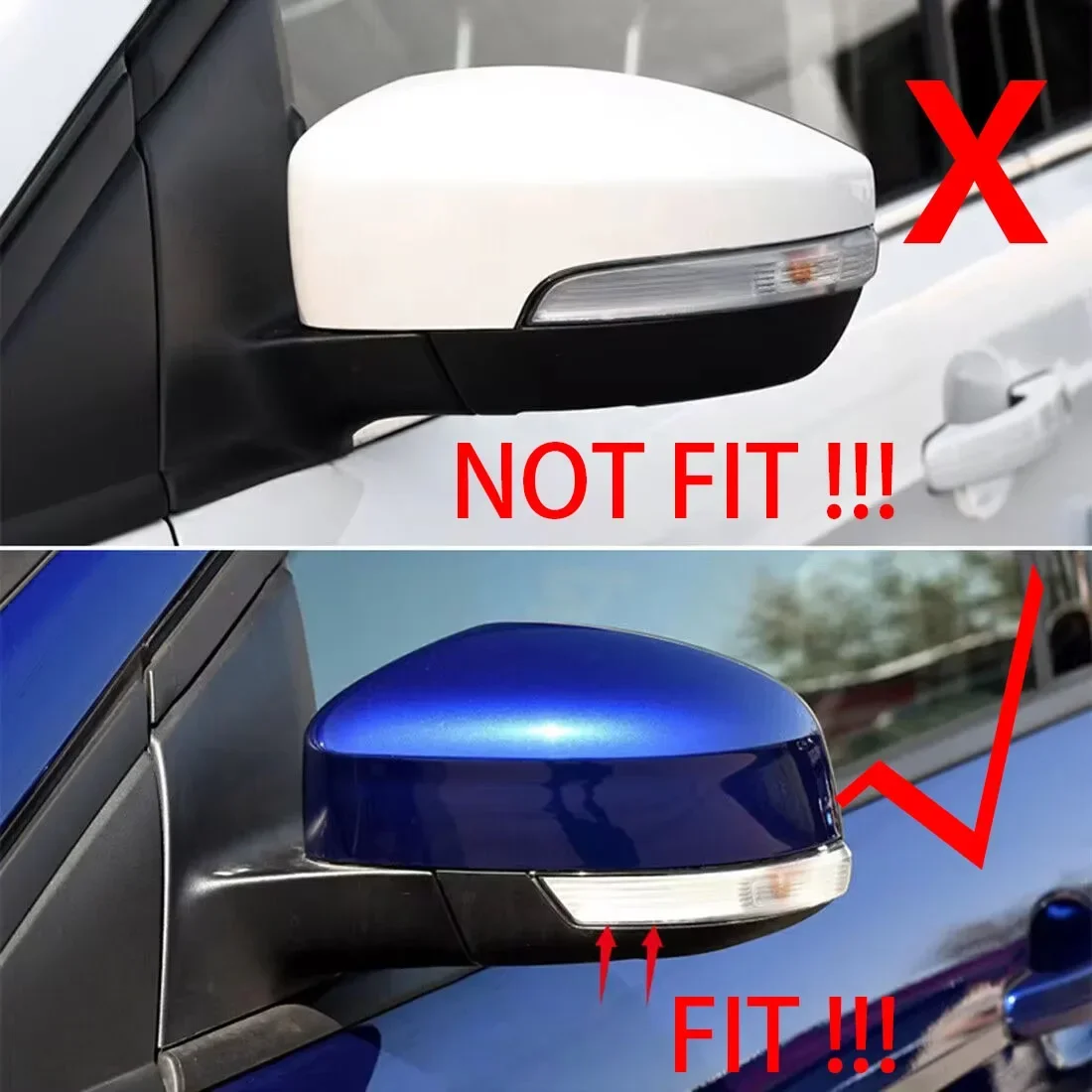 For Ford Focus MK3 2012-2018 Rearview Side Mirror Cover Wing Cap Ox Horn Exterior Door Rear View Case Trim Carbon Fiber Black