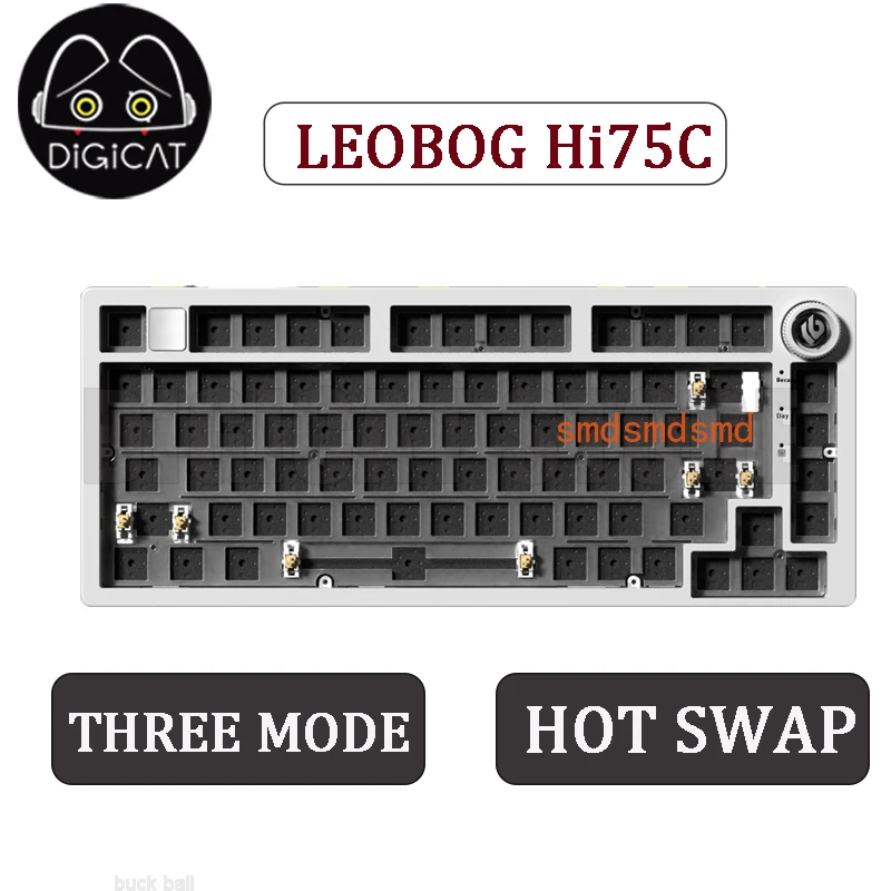 Hi75C Mechanical Keyboard Three Mode Hot Swap RGB Gasket Aluminium Alloy With Knob Hi75C Keyboard Kit Customized PC Gamer