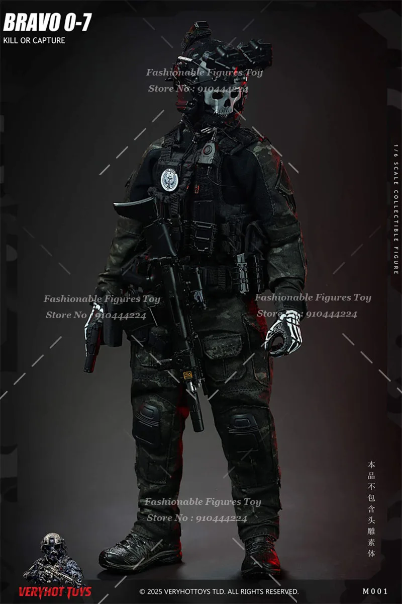 M001 1/6 Men Soldier Ghost Military Suit Tactical Vest Camouflage Uniform Helmet Gloves  Accessories Fit 12Inch Action Figure