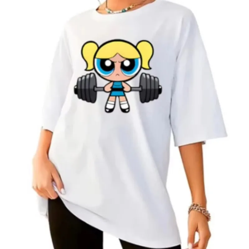 Mädchen Super Power Bluse Trainings-Streetwear T-Shirt Damen-Shirt Akademie Fitnessstudio Fitness T-Shirt